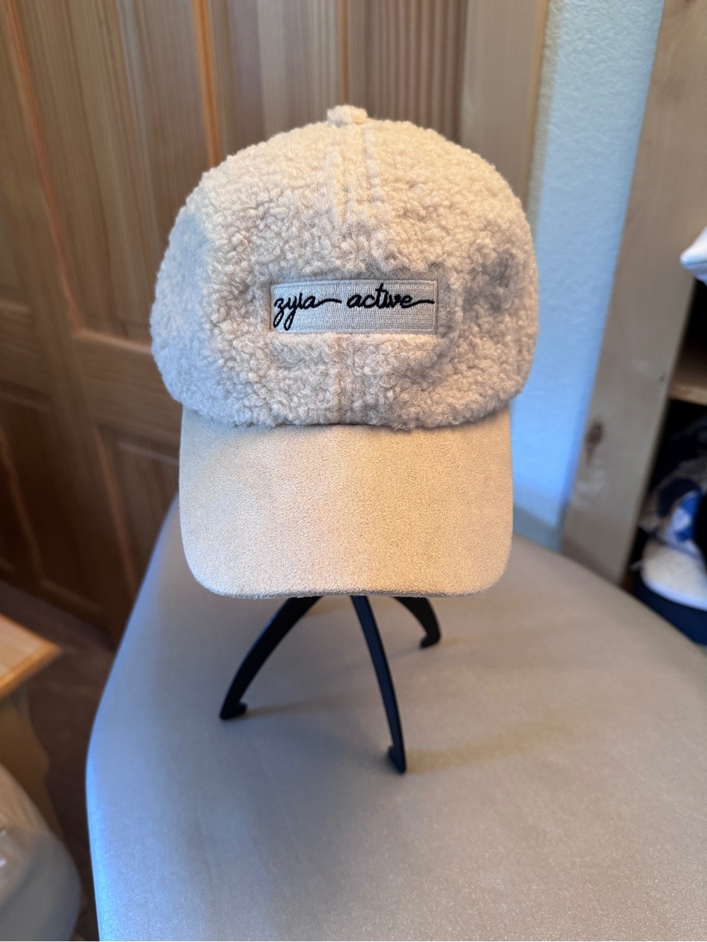 Zyia Active Cream Sherpa & Suede-Style Baseball Cap